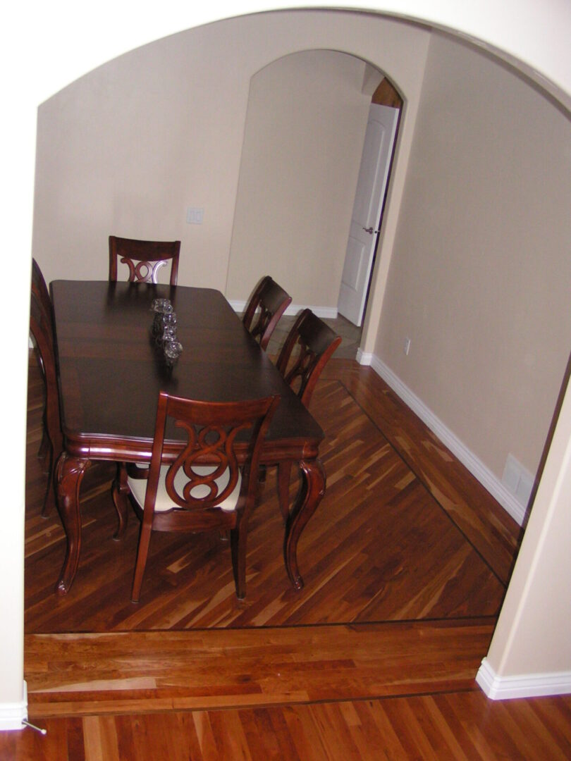American cherry with diagonal center dining table